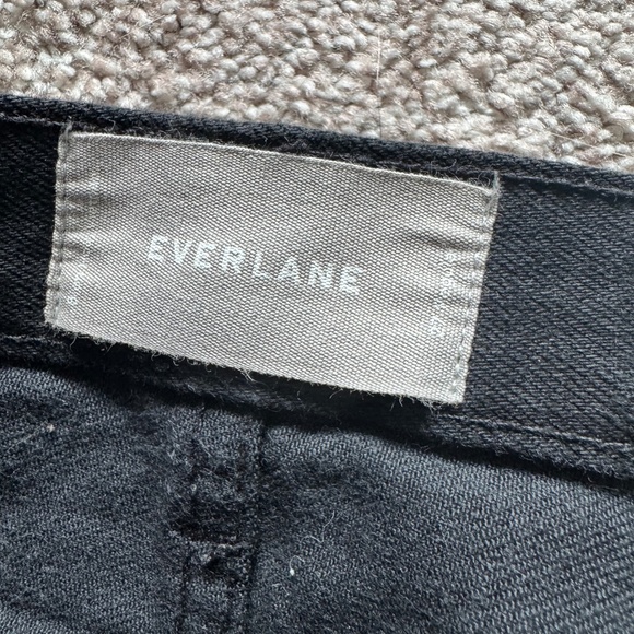Everlane High Rise Kick Crop Frayed Hem 27R Black Jean - Picture 2 of 5